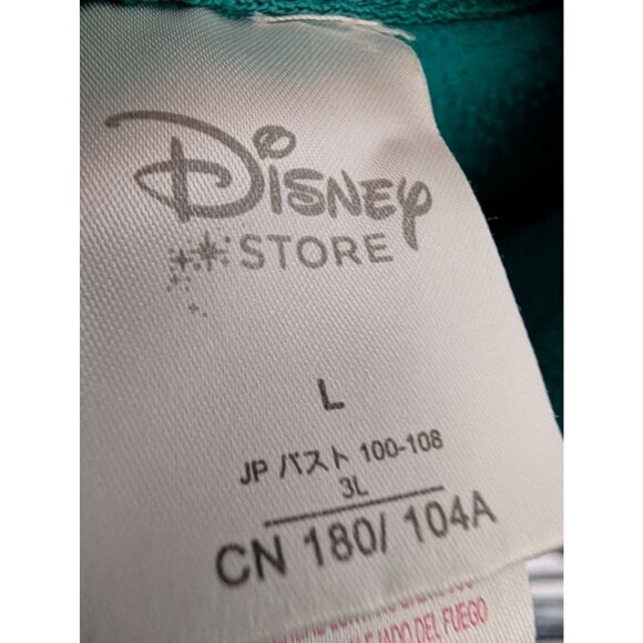 Disney Store Tinkerbell Fleece Pullover Sweater Zip Green Embroidered Womens L - Picture 7 of 7